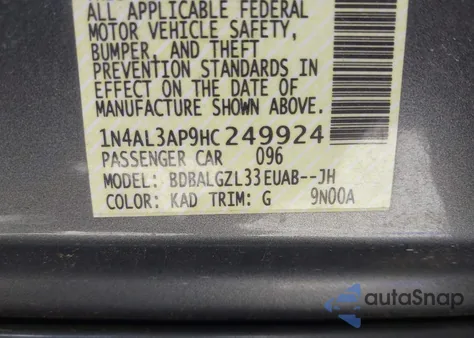 2017 Nissan Altima 2.5 S from USA, damaged, VIN 1N4AL3AP9HC249924